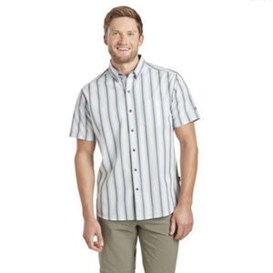 Kuhl The Bohemian Striped Button Down Shirt In Sky Blue L